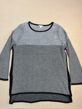 Westbound Black and White Textured Crewneck Sweater Women’s Size 1X